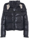 BLAUER D Piumino cappuccio Gloria NERO/BEIGE