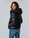 BLAUER D Piumino cappuccio Gloria NERO/BEIGE