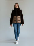 BLAUER D Piumino bimaterico marrone