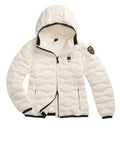 BLAUER D Piumino cappuccio Camelia onde bianco