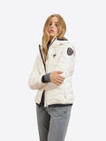 BLAUER D Piumino cappuccio Camelia onde bianco