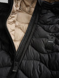 BLAUER D Piumino cappuccio Camelia onde NERO/BEIGE