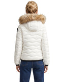 BLAUER D Piumino cappuccio Aldie pelliccia onde bianco
