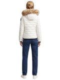 BLAUER D Piumino cappuccio Aldie pelliccia onde bianco