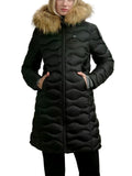 BLAUER D Piumino lungo Lynel NERO/BEIGE