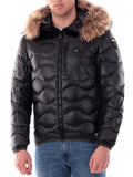 BLAUER U Piumino onde con pellicciotto nero