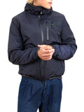 BLAUER U Giubbino tecnico con cappuccio interno in pile blu