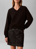 CK J D COL Felpa a v Terry woven label patch logo nero