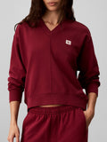 CK J D COL Felpa a v Terry woven label patch logo BORDEAUX