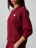 CK J D COL Felpa a v Terry woven label patch logo BORDEAUX