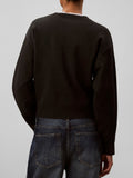 CK J D COL Maglioncino logo ottoman nero