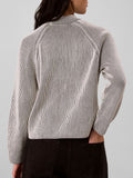 CK J D COL Maglioncino bicolor a coste mock neck nero