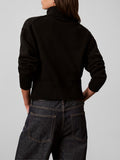 CK J D COL Pullover collo alto nero