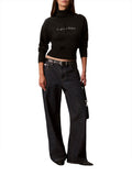 CK J D COL Pullover collo alto nero