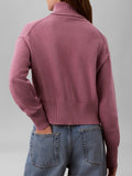 CK J D COL Pullover collo alto logo lilla