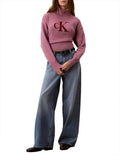 CK J D COL Pullover collo alto logo lilla