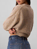 CALVIN KLEIN JEANS Maglioncino girocollo donegal cropped avena