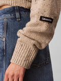 CALVIN KLEIN JEANS Maglioncino girocollo donegal cropped avena