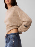 CALVIN KLEIN JEANS Maglioncino girocollo donegal cropped avena