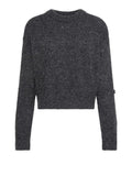 CALVIN KLEIN JEANS Maglioncino girocollo donegal cropped GRIGIO SCURO