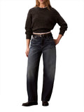 CALVIN KLEIN JEANS Maglioncino girocollo donegal cropped GRIGIO SCURO
