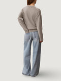 CK J D PRE Maglioncino gircollo con logo a contrasto grigio