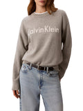 CK J D PRE Maglioncino gircollo con logo a contrasto grigio