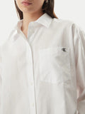CK J D PRE Camicia in popeline di cotone jacquard loghi allover bianco