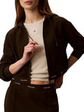 CK J D PRE Felpa cropped con cappuccio Terry logo CAFFE
