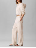 CK J D PRE Pantalone tuta terry con banda parlata avorio