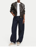 CK J D PRE Giacca in similpelle cropped con cappuccio CAFFE