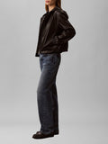 CK J D PRE Giacca in similpelle cropped con cappuccio nero