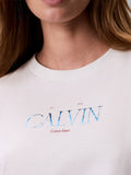 CK J D PRE T-shirt in cotone panna