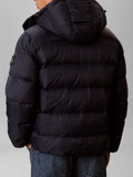 CK J U COL Piumino nylon zip e cappuccio blu