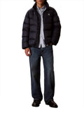 CK J U COL Piumino nylon zip e cappuccio blu