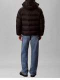 CK J U COL Piumino nylon zip e cappuccio nero
