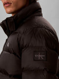 CK J U COL Piumino nylon zip e cappuccio nero