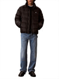 CK J U COL Piumino nylon zip e cappuccio nero