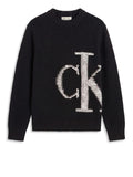 CK J U COL Pollover in lana con macrologo nero