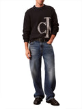CK J U COL Pollover in lana con macrologo nero