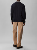 CK J U COL Maglioncino girocollo classic in cotone blu