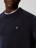 CK J U COL Maglioncino girocollo classic in cotone blu