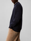 CK J U COL Maglioncino girocollo classic in cotone blu