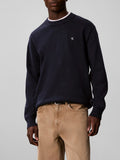 CK J U COL Maglioncino girocollo classic in cotone blu