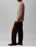 CK J U COL Maglioncino girocollo classic waffle in cotone BEIGE SCURO