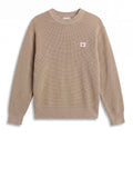 CK J U COL Maglioncino girocollo classic waffle in cotone BEIGE SCURO