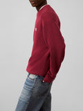 CK J U COL Maglioncino girocollo classic waffle in cotone BORDEAUX