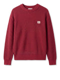 CK J U COL Maglioncino girocollo classic waffle in cotone BORDEAUX