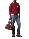 CK J U COL Maglioncino girocollo classic waffle in cotone BORDEAUX