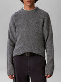 CK J U COL Maglione a costine verticali in cotone blu
